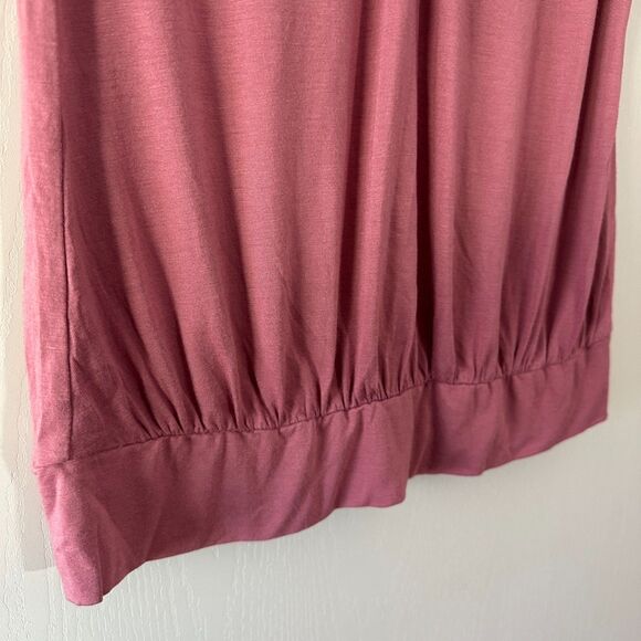 Hillard & Hanson Y2K Mauve Mesh Floral Sleeve Lace Trim V-Neck Blouse Size Small - Picture 3 of 8